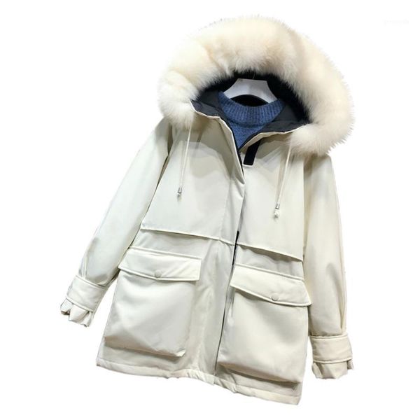 winter women pocket thickened medium length large hat lady down jacket version loose waist down jacket cotton padded1, Black
winter women pocket thickened medium length large hat lady down jacket version loose waist down jacket cotton padded1, Black