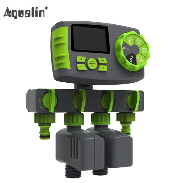 aqualin automatic 4-zone irrigation watering garden water timer controller system with 2 solenoid valve #q11274 1008
aqualin automatic 4-zone irrigation watering garden water timer controller system with 2 solenoid valve #q11274 1008