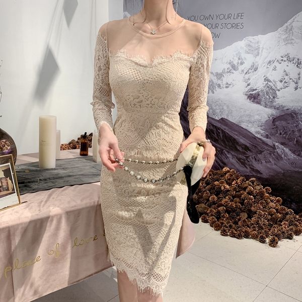 u6xcw 2020 autumn sheath women's 1715 dress dresslace dresskorean style mesh stitching slim new eyelash lace dress clothing ymrjg, Black;gray
u6xcw 2020 autumn sheath women's 1715 dress dresslace dresskorean style mesh stitching slim new eyelash lace dress clothing ymrjg, Black;gray