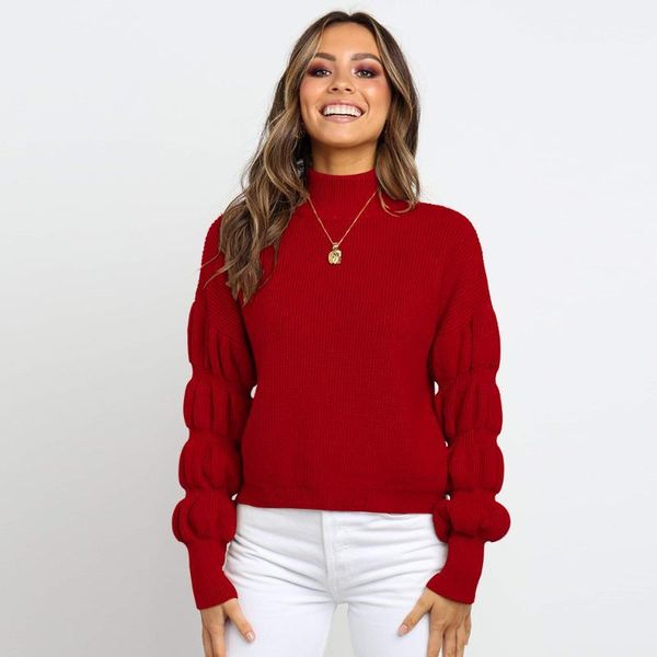 new 2019 autumn women sweater white cotton long sleeves turtleneck black casual pullover fashionable feminine plus size -x1, White;black