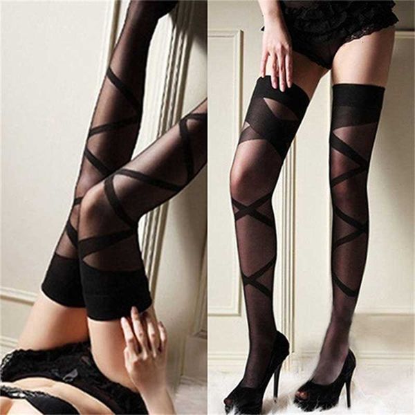 women's girl's fashion lace thigh-highs stripes black stockings socks, Black;white
women's girl's fashion lace thigh-highs stripes black stockings socks, Black;white