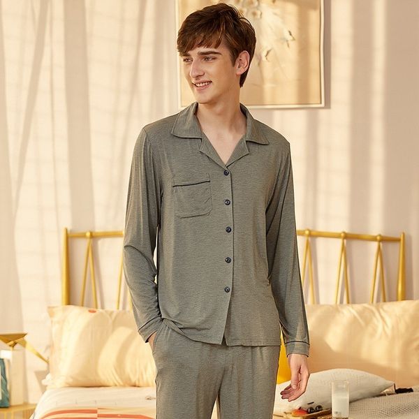 autumn winter men modal 2pcs pajamas sleepwear casual soft bathrobe sleep set long sleeve shirt&pant pijamas suit home clothes, Black;brown
autumn winter men modal 2pcs pajamas sleepwear casual soft bathrobe sleep set long sleeve shirt&pant pijamas suit home clothes, Black;brown