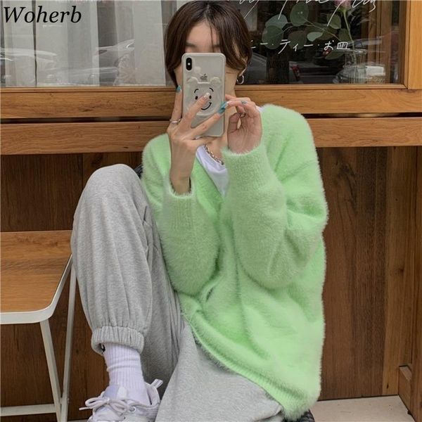 women's knits & tees wohreb 2021 autumn loose lazy style v-neck sweater cardigan coat women fashion korean all match knitted cardigans, White
women's knits & tees wohreb 2021 autumn loose lazy style v-neck sweater cardigan coat women fashion korean all match knitted cardigans, White