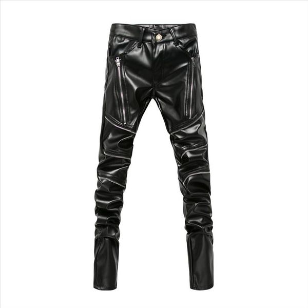 new arrived personality male leather pants male slim leather pants mens clothing pu pants male, Black
new arrived personality male leather pants male slim leather pants mens clothing pu pants male, Black