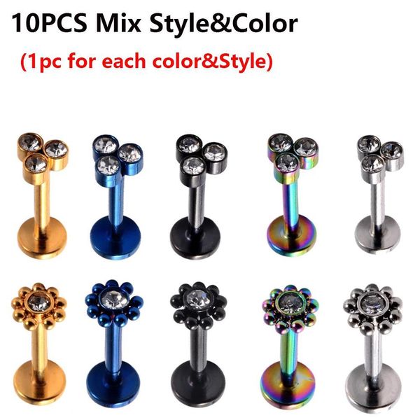 10pcs surgical steel cz gem ear tragus helix cartilage triangle ear lobe stud zircon flower labret lip ring earrings piercing q bbyaeg, Silver
10pcs surgical steel cz gem ear tragus helix cartilage triangle ear lobe stud zircon flower labret lip ring earrings piercing q bbyaeg, Silver