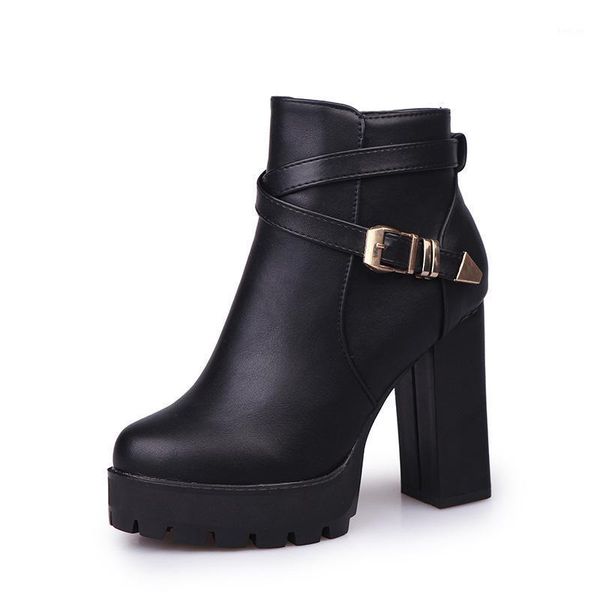 2020 new women's high heels boots pu shoes woman round head solid color buckle strap fashion women's winter boots size 35-391, Black
2020 new women's high heels boots pu shoes woman round head solid color buckle strap fashion women's winter boots size 35-391, Black
