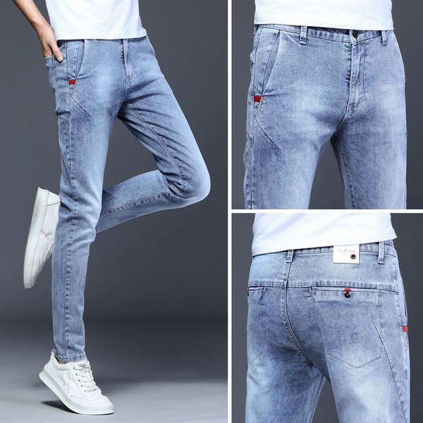 2021 fall men's casual stitching jeans youth slim leggings stretch fashion all-match denim, Blue
2021 fall men's casual stitching jeans youth slim leggings stretch fashion all-match denim, Blue