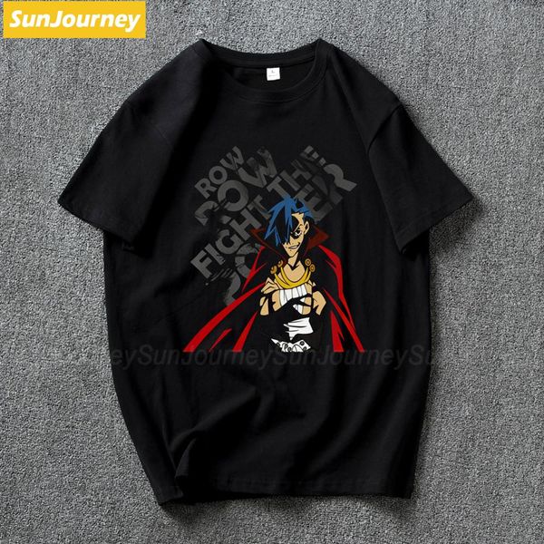 gurren lagann kamina fight the power tshirts plus size cotton short sleeve custom men's clothes sport hooded sweatshirt hoodie