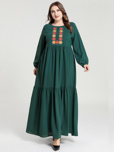 мусульманский женщины платье кулиской вышитая с длинным рукавом maxi абая платье, Red 
мусульманский женщины платье кулиской вышитая с длинным рукавом maxi абая платье, Red