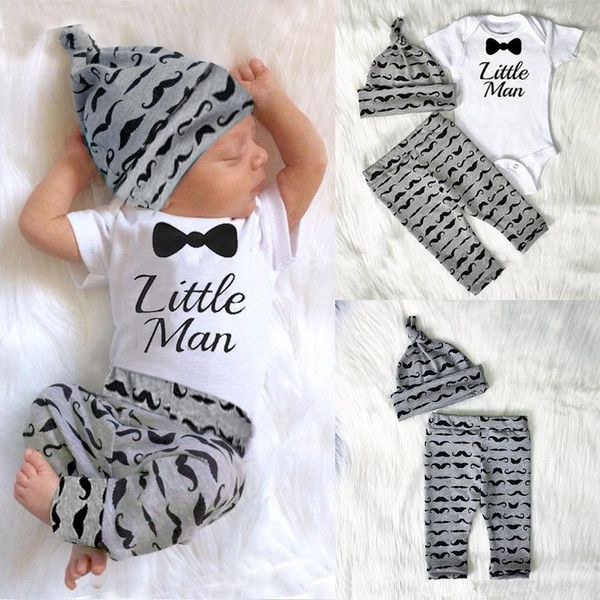 clothing sets 3 pieces infant born baby boy outfits clothes set print letter little man rompers+pants+hats jumpsuit 0-18m, White
clothing sets 3 pieces infant born baby boy outfits clothes set print letter little man rompers+pants+hats jumpsuit 0-18m, White