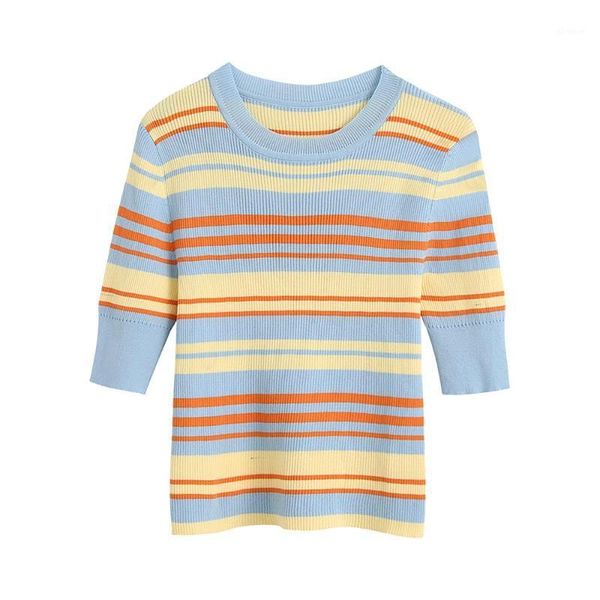2020 summer women's new round neck short-sleeved slim college style was thin stripe bottoming shirt thin knitted, White;black
2020 summer women's new round neck short-sleeved slim college style was thin stripe bottoming shirt thin knitted, White;black