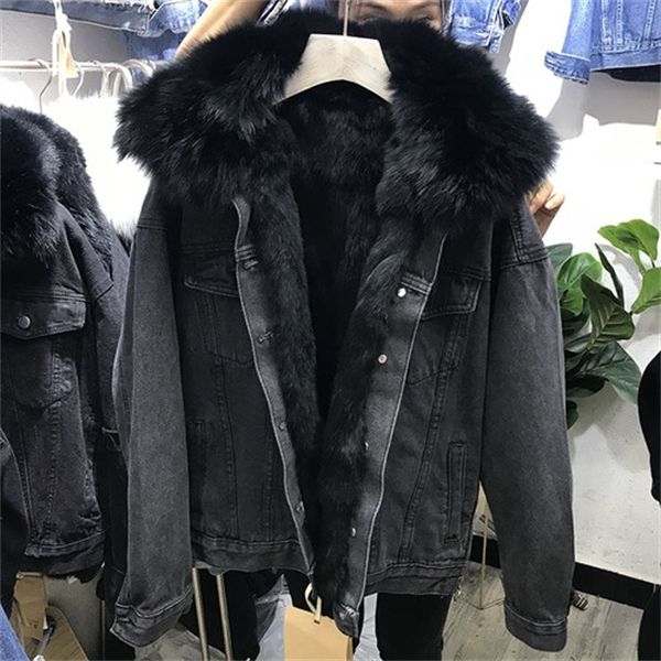 fox collar denim jacket women thicken warm winter cotton padded jackets detachable rabbit fur liner jean parka coats c1106, Black;brown
fox collar denim jacket women thicken warm winter cotton padded jackets detachable rabbit fur liner jean parka coats c1106, Black;brown