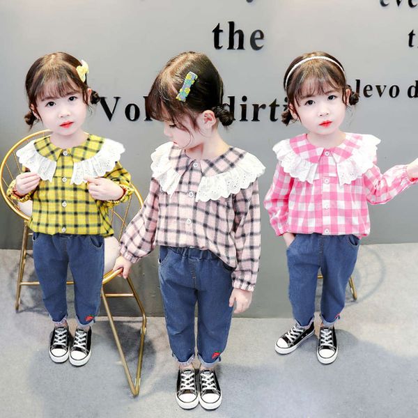 plaid piece 2020 two spring autumn children's shirt suit middle and small girl's drs, White;black
plaid piece 2020 two spring autumn children's shirt suit middle and small girl's drs, White;black