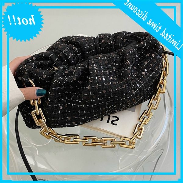 sequin plisse cloud 2021 fashion new quality wool designer handbag thick chain shoulder bag
sequin plisse cloud 2021 fashion new quality wool designer handbag thick chain shoulder bag