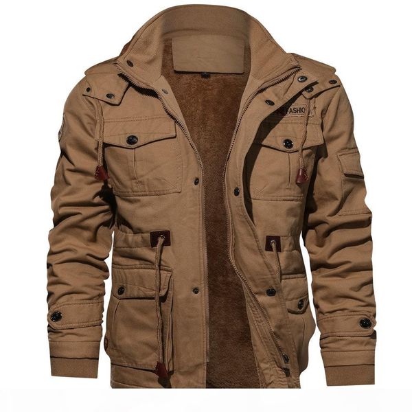 men jackets coats faux fur lined waist drawstring cargo jacket men long sleeves zipper jackets 2020 winter casual coats, Black;brown
men jackets coats faux fur lined waist drawstring cargo jacket men long sleeves zipper jackets 2020 winter casual coats, Black;brown