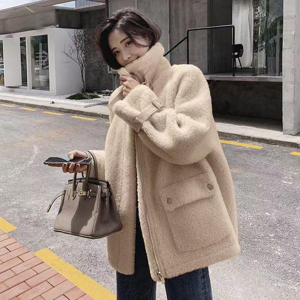 women's fur & faux women autumn winter lamb sheepskin coat genuine granular sheep shearing jacket vintage female casual warm outerwears, Black
women's fur & faux women autumn winter lamb sheepskin coat genuine granular sheep shearing jacket vintage female casual warm outerwears, Black