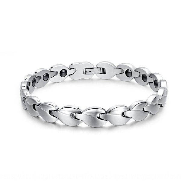 selling stainless steel leaf black magnet titanium germanium jewelry bracelet jewelry women's titanium steel bracelet k9qpg, Golden;silver 
selling stainless steel leaf black magnet titanium germanium jewelry bracelet jewelry women's titanium steel bracelet k9qpg, Golden;silver