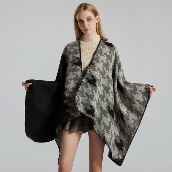 scarves 2021 fashion autumn winter women's poncho travel shawls imitation female cashmere capes national wind fork and thicker cloak, Blue;gray
scarves 2021 fashion autumn winter women's poncho travel shawls imitation female cashmere capes national wind fork and thicker cloak, Blue;gray