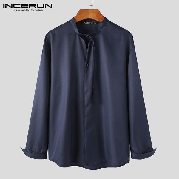 incerun men casual solid color dress shirts long sleeve stand collar blouse man loose button camisa fashion lace up shirt s-5xl, White;black
incerun men casual solid color dress shirts long sleeve stand collar blouse man loose button camisa fashion lace up shirt s-5xl, White;black