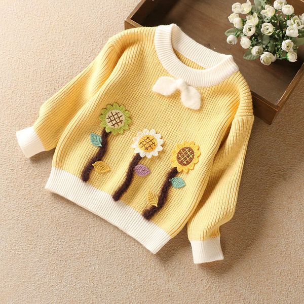 candy color sunflower embroidery girls' sweater autumn winter 2020 children's boutique round neck t-shirt for middle and small chi, Blue
candy color sunflower embroidery girls' sweater autumn winter 2020 children's boutique round neck t-shirt for middle and small chi, Blue