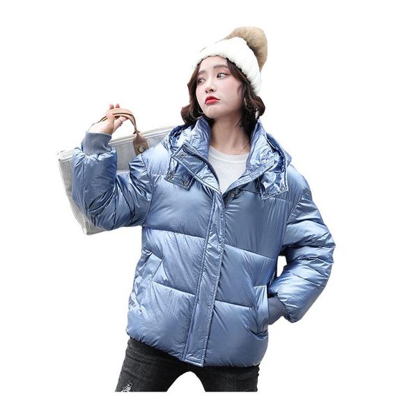 women's short winter big pockets hooded windproof down jacket oversized cotton pad coat, Black
women's short winter big pockets hooded windproof down jacket oversized cotton pad coat, Black