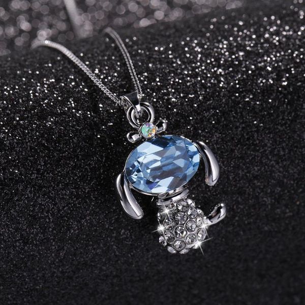 women fashion cute crystal dog pendant chain necklace party gift jewelry, Silver
women fashion cute crystal dog pendant chain necklace party gift jewelry, Silver