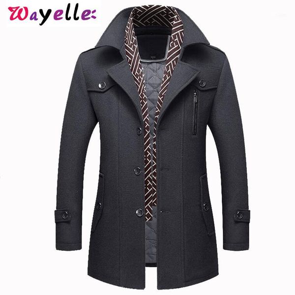 2019 new men winter warm trench woolen coats fashion slim fit casual solid stand collar single breasted overcoat jackets1, Black
2019 new men winter warm trench woolen coats fashion slim fit casual solid stand collar single breasted overcoat jackets1, Black