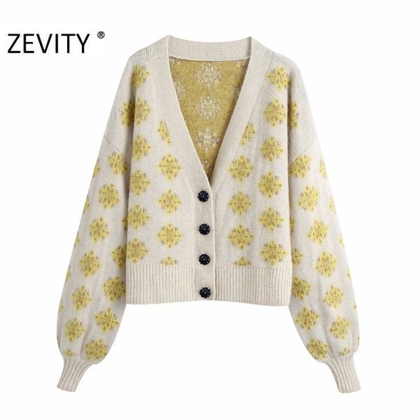 zevity new women elegant floral print buttons knitting sweater femme chic basic v neck lantern sleeve casual cardigans s476 201130, White;black
zevity new women elegant floral print buttons knitting sweater femme chic basic v neck lantern sleeve casual cardigans s476 201130, White;black