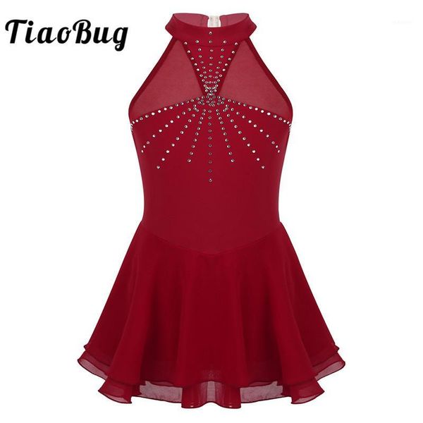 tiaobug kids teens sleeveless sparkly rhinestones mesh splice figure skating dress girls ballet gymnastics leotard dance wear1, Black;red
tiaobug kids teens sleeveless sparkly rhinestones mesh splice figure skating dress girls ballet gymnastics leotard dance wear1, Black;red