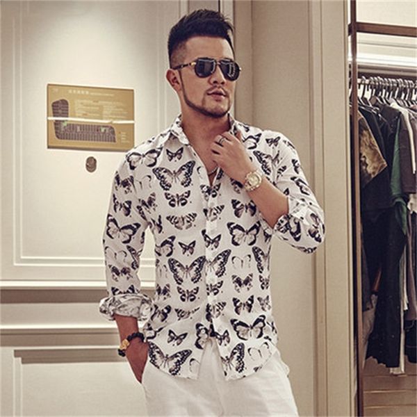 butterfly casual summer thin men's printed long-sleeved white shirt s5017, White;black
butterfly casual summer thin men's printed long-sleeved white shirt s5017, White;black