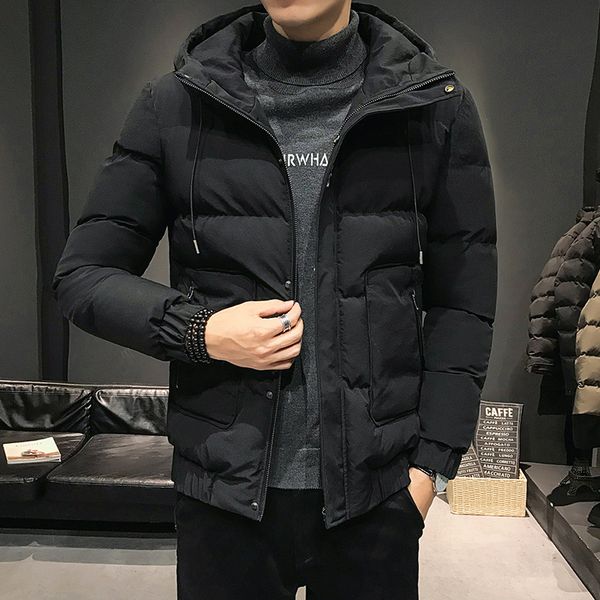 men's coat trend korean winter down cotton padded jaet, Black 
men's coat trend korean winter down cotton padded jaet, Black