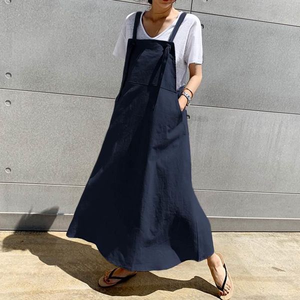 2021 celmia summer linen long dress casual apron dress fashion womens sundress suspender overalls maxi vestidos robe plus size, Black;gray
2021 celmia summer linen long dress casual apron dress fashion womens sundress suspender overalls maxi vestidos robe plus size, Black;gray