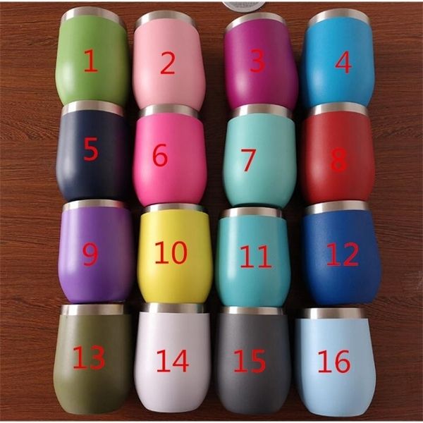 12oz egg shaped cups wine glasses tumblers stemless stainless steel double walls vacuum insulated mugs with lid a05
12oz egg shaped cups wine glasses tumblers stemless stainless steel double walls vacuum insulated mugs with lid a05