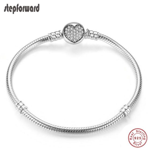 link, chain good quality 925 sterling silver moments bracelet with sparkling heart clasp luxury bangle diy jewelry making, Black
link, chain good quality 925 sterling silver moments bracelet with sparkling heart clasp luxury bangle diy jewelry making, Black