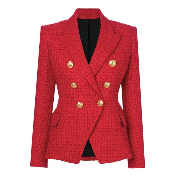high street runway a/w designer blazer women's double breasted metal buttons wool coat blazer jacket 201114, White;black
high street runway a/w designer blazer women's double breasted metal buttons wool coat blazer jacket 201114, White;black