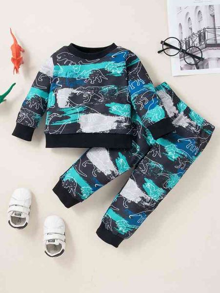baby dinosaur and brush print sweatshirt & sweatpants she, White
baby dinosaur and brush print sweatshirt & sweatpants she, White