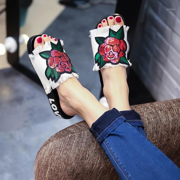 yu kube 2018 women denim cloth rose flower flip flops sandals summer shoes beach slippers non-slip shoes1, Black
yu kube 2018 women denim cloth rose flower flip flops sandals summer shoes beach slippers non-slip shoes1, Black