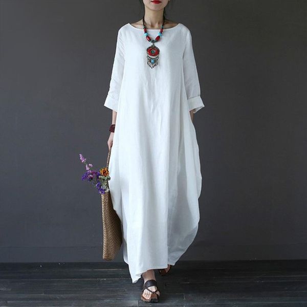 plus size summer maxi dress baggy 3 4 batwing sleeve cotton linen long dresses casual bohemia long robe dress 4xl 5xl, Black;gray
plus size summer maxi dress baggy 3 4 batwing sleeve cotton linen long dresses casual bohemia long robe dress 4xl 5xl, Black;gray