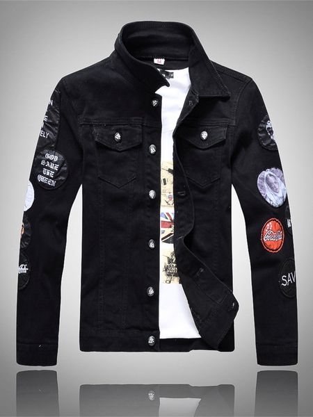 2021 new men's classic black outerwear men fashion autumn spring thin brand coat hole denim jacket ae10, Black;brown
2021 new men's classic black outerwear men fashion autumn spring thin brand coat hole denim jacket ae10, Black;brown