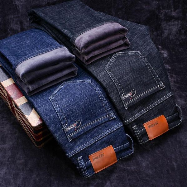 men's jeans 2021 winter warm fleece business fashion thicken denim trousers stretch mens plus size 42 44 46, Blue
men's jeans 2021 winter warm fleece business fashion thicken denim trousers stretch mens plus size 42 44 46, Blue