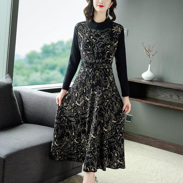 elegant lady autumn winter long knitting sweater dresses woman plus size clothing basic casual robe femme vintage print vestidos, Black;gray
elegant lady autumn winter long knitting sweater dresses woman plus size clothing basic casual robe femme vintage print vestidos, Black;gray