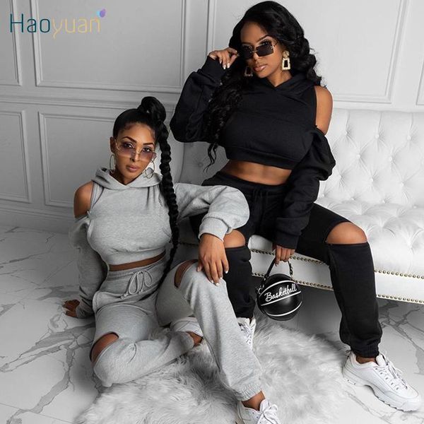 haoyuan plus size two piece set off shoulder hooded pocket pants tracksuit women fall winter clothes fashion streetwear, Gray
haoyuan plus size two piece set off shoulder hooded pocket pants tracksuit women fall winter clothes fashion streetwear, Gray