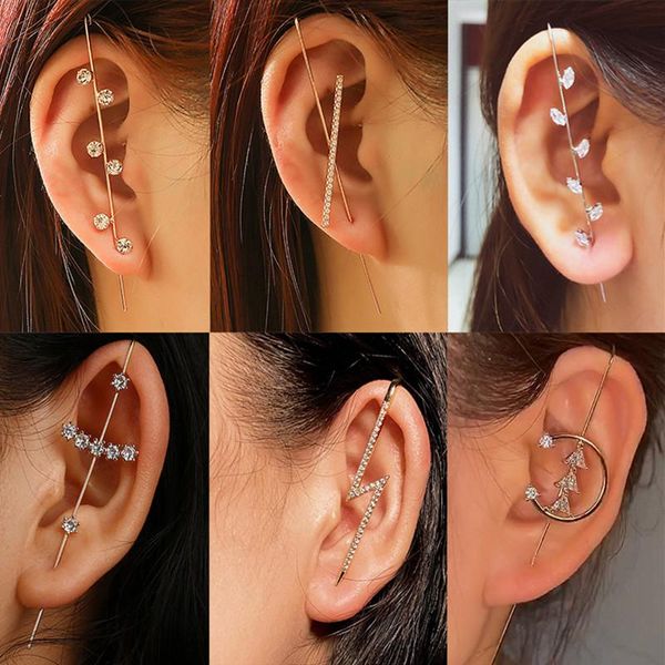 1pcs ear wrap crawler hook earrings women girls fashion punk needles around the auricle clip jewelry shiny crystal ear decor, Golden;silver
1pcs ear wrap crawler hook earrings women girls fashion punk needles around the auricle clip jewelry shiny crystal ear decor, Golden;silver