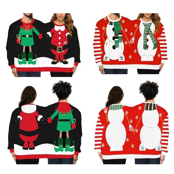 women's hoodies & sweatshirts couples novelty christmas siamese sweaters 2 person sweater knitted winter streetwear, Black
women's hoodies & sweatshirts couples novelty christmas siamese sweaters 2 person sweater knitted winter streetwear, Black