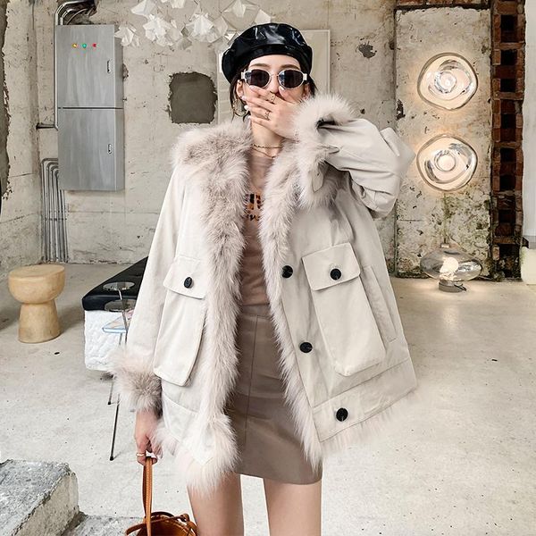 women's fur & faux high real coat street female jacket winter jackets for women 2021 double-sided coats ropa invierno mujer zjt977, Black
women's fur & faux high real coat street female jacket winter jackets for women 2021 double-sided coats ropa invierno mujer zjt977, Black
