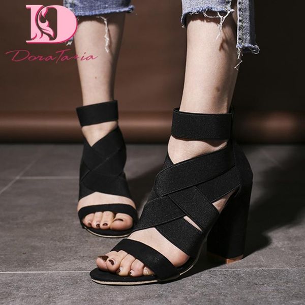 tasia 2020 brand design large size 43 gladiator flock women sandals square heels peep toe pumps summer party women shoes, Black
tasia 2020 brand design large size 43 gladiator flock women sandals square heels peep toe pumps summer party women shoes, Black