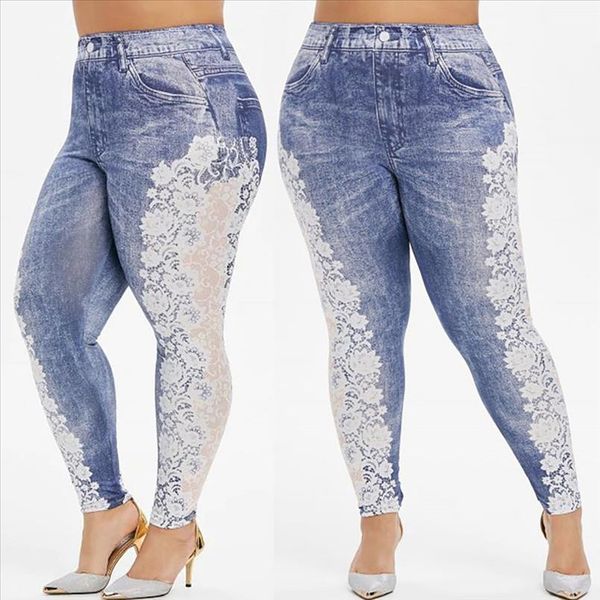 plus size leggings womens imitation jeans printing pencil pants jeggings splice lace high waist leggings trousers sweatpants, Black
plus size leggings womens imitation jeans printing pencil pants jeggings splice lace high waist leggings trousers sweatpants, Black