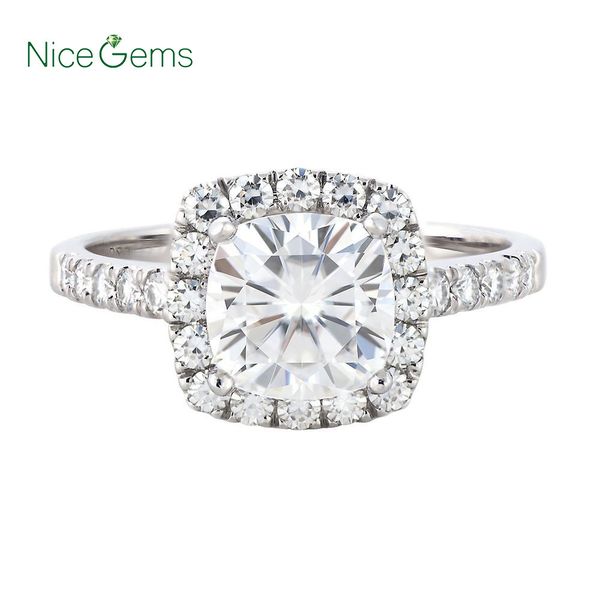 nicegems 14k white gold 1ct or 2ct df color moissanite diamond dainty micropave cushion halo engagement ring for women jewelry t200108, Slivery;golden
nicegems 14k white gold 1ct or 2ct df color moissanite diamond dainty micropave cushion halo engagement ring for women jewelry t200108, Slivery;golden