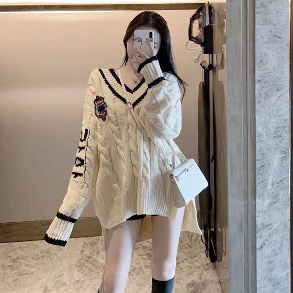 knitted casual sweater pullover women loose dress warm v-neck elegant tunic female 2022 spring woman jerseys streetwear, White;black
knitted casual sweater pullover women loose dress warm v-neck elegant tunic female 2022 spring woman jerseys streetwear, White;black