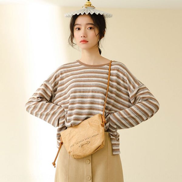autumn 2020 korean languid gradient two color stripe t-shirt for coat t-shirt women long sleeve loose student casual a2u5x, White
autumn 2020 korean languid gradient two color stripe t-shirt for coat t-shirt women long sleeve loose student casual a2u5x, White
